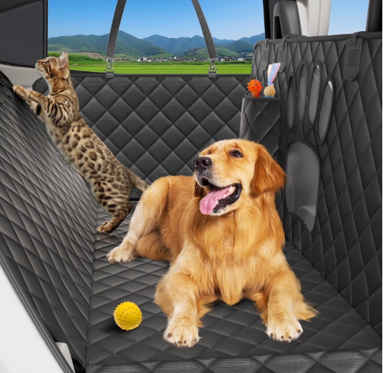 Dog Seat Cover-LAKWAR Non-slip Dog Car Hammocks with Seatbelt Dog Car Seat Cover Waterproof and Scratch-Resistant Dog Car Back Seat Protection