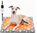 LAKWAR Pet Heating Pad for Dogs & Cats, 9 Adjustable Temperature with Timer, Washable Soft Fleece Cover, 23.4 x 17.5 Inch Safe Heated Bed for Indoor Pet Crate Floor