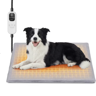 Pet Heating Pad for Cats Heated Cat Bed with Steel-Wrapped Cord and Soft Fleece Cover,Gifts for Cats Puppy in Winter