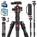 Camera Tripod, Quick-Setup Aluminum DSLR Tripod 67" Monopod-360° Panoramic Metal Ball Head-With Carry Bag,Portable Tripod Phone Adapters,Binoculars Adapters