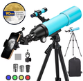 Telescope for Adults & Beginner Astronomers - 90mm Large Aperture 500mm FMC Astronomical Refractor Telescope Tripod Phone Adapter, Carrying Bag