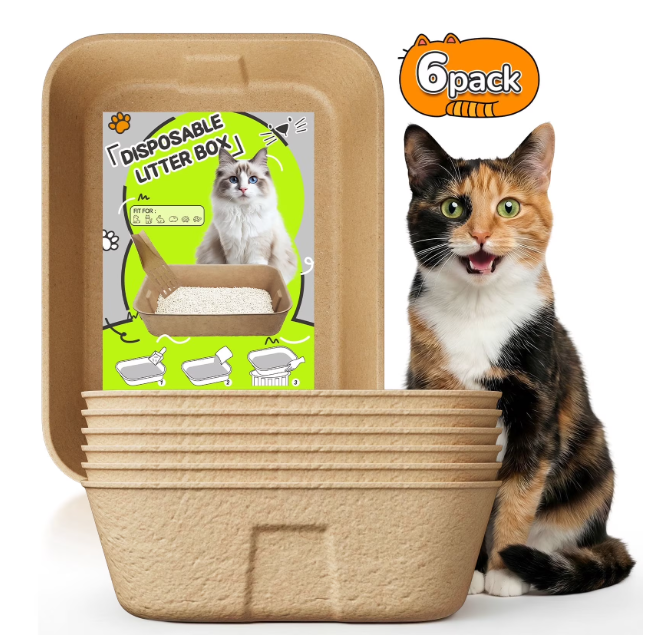 LAKWAR Disposable Litter Boxes-6 Pack Large